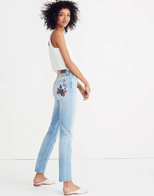 商品Madewell|The Perfect Summer Jean: Strawberry Embroidered Edition,价格¥476,第2张图片详细描述