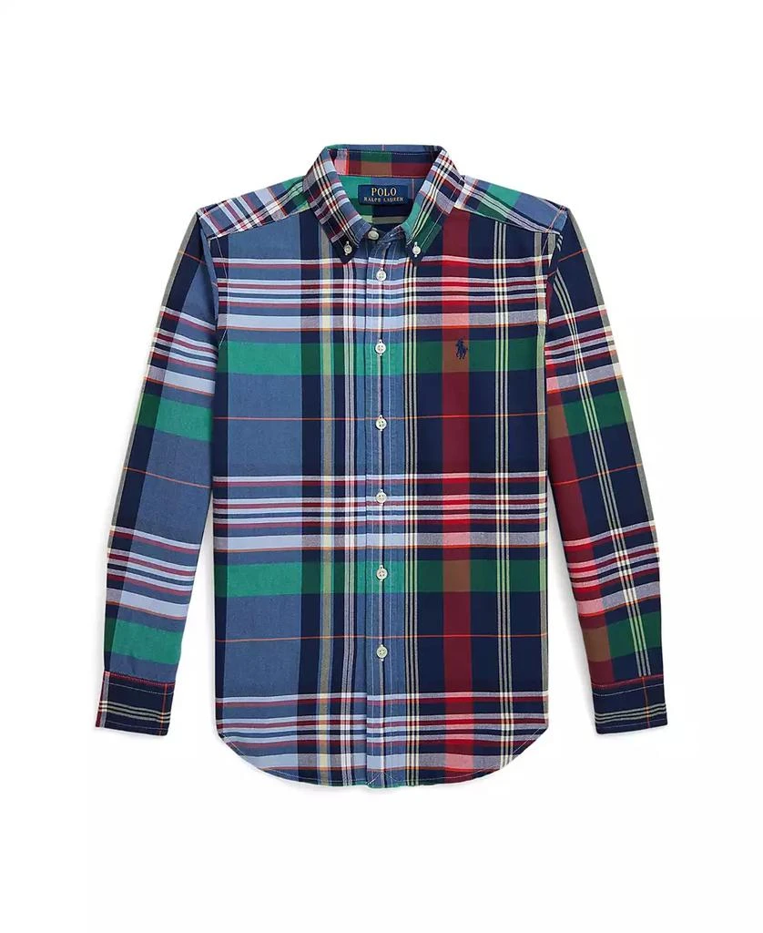 商品Ralph Lauren|Big Boys Plaid Oxford Shirt,价格¥285,第1张图片