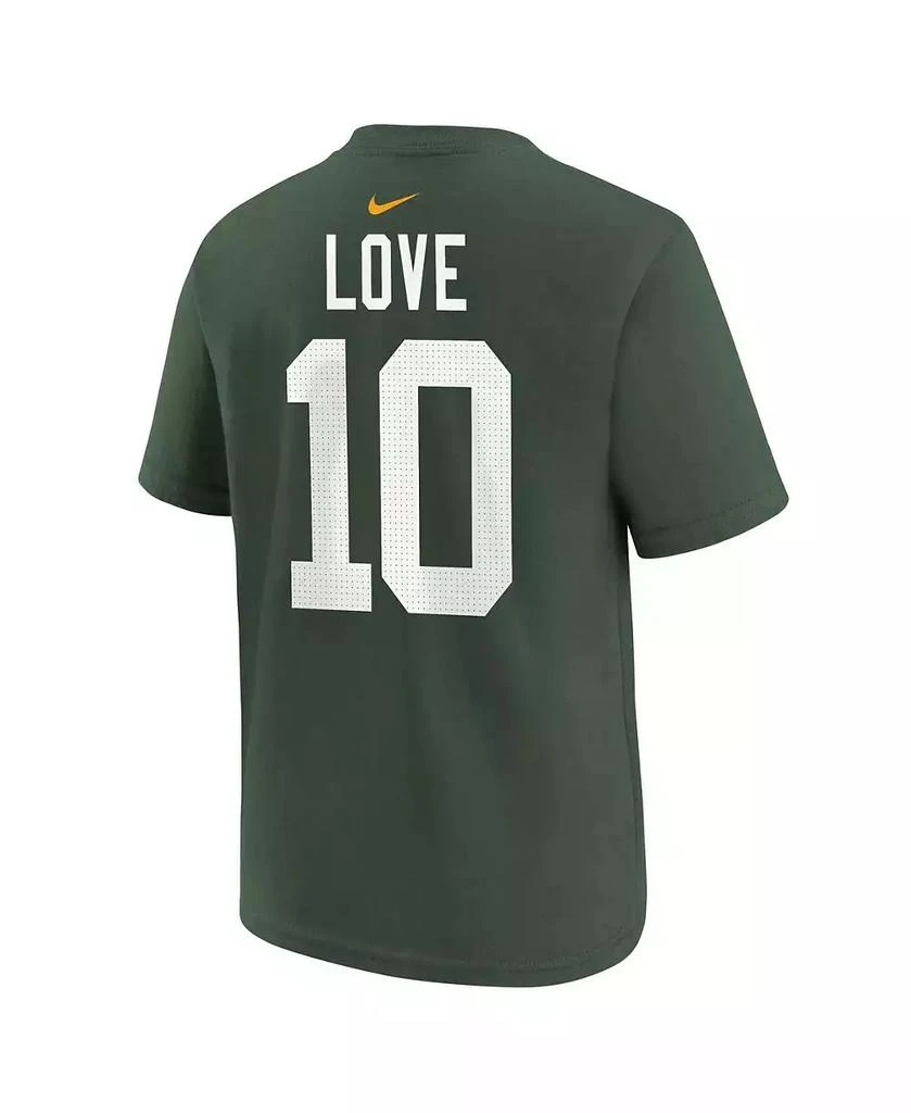 商品NIKE|Preschool Boys and Girls Jordan Love Green Green Bay Packers Player Name and Number T-shirt,价格¥214,第2张图片详细描述