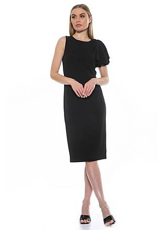 商品ALEXIA ADMOR|Admor Amazon Sleeveless Draped Midi Sheath,价格¥1080,第1张图片