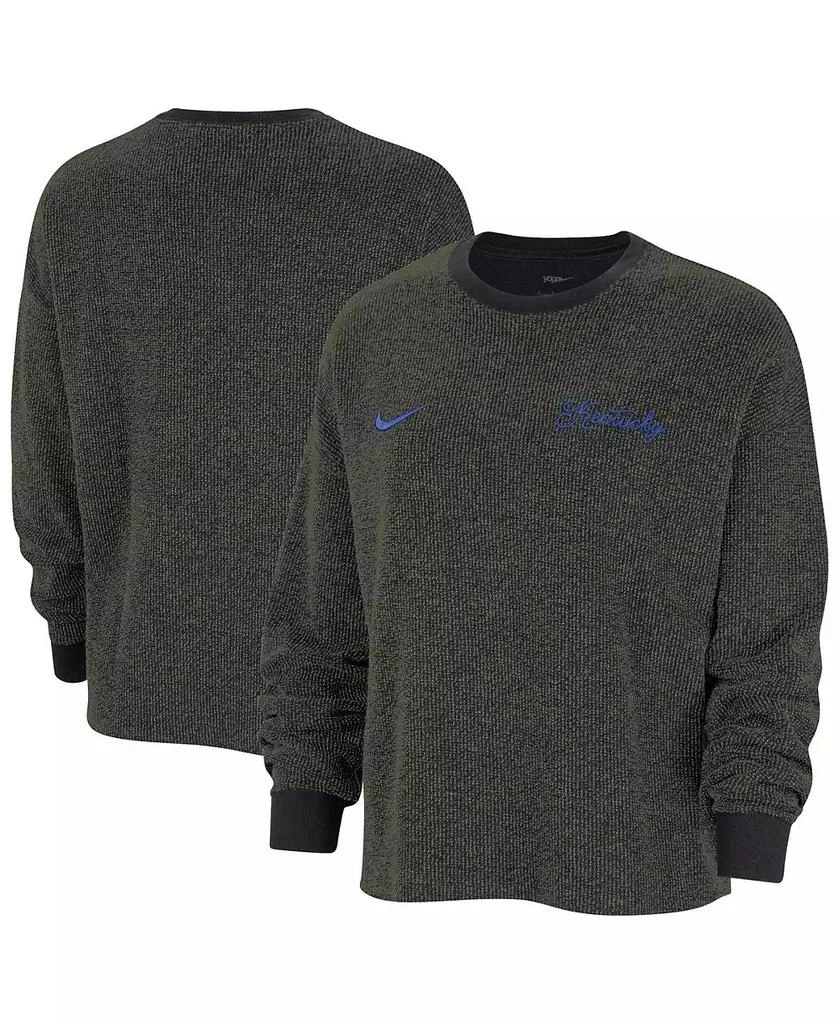 商品NIKE|Women's Black Kentucky Wildcats Yoga Script Pullover Sweatshirt,价格¥449,第1张图片