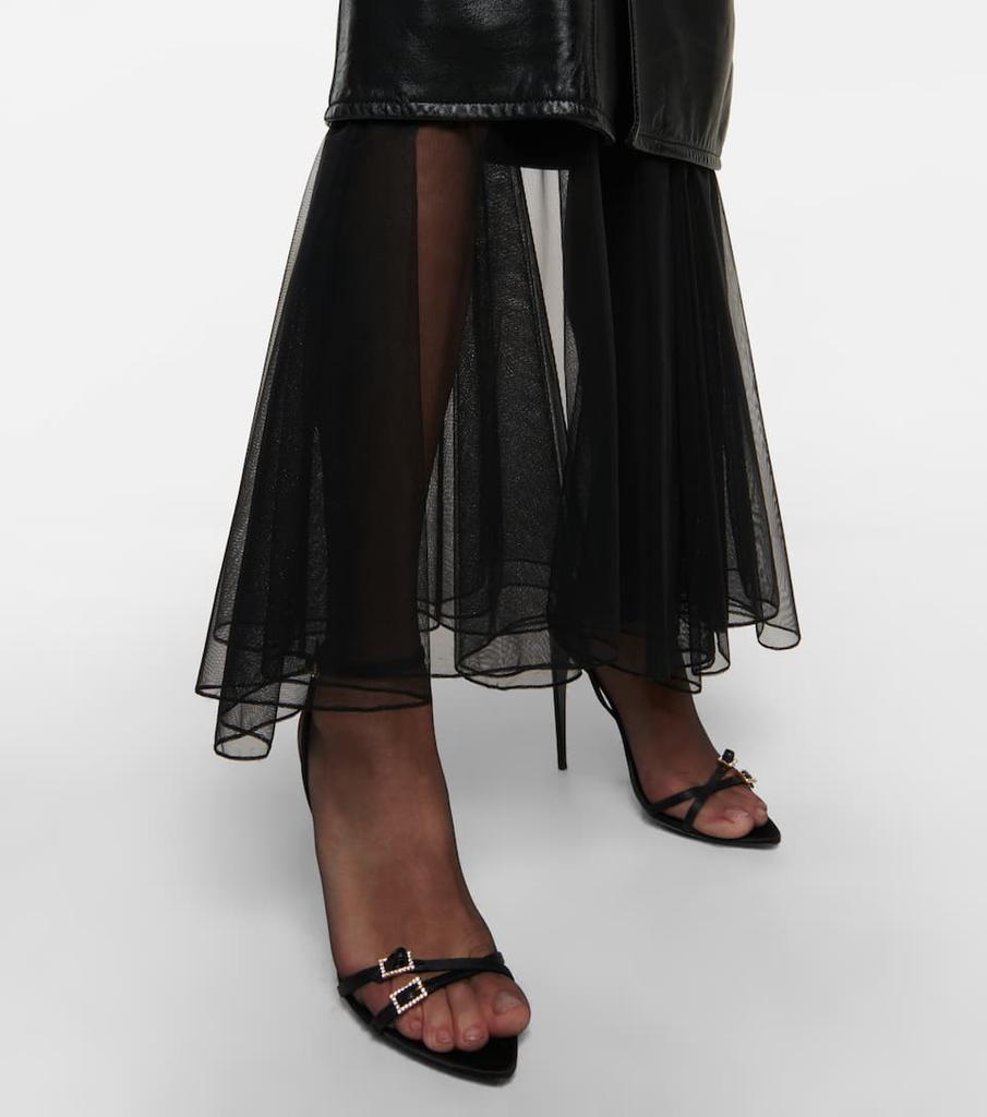 Cassie绉纱缎布高跟凉鞋商品第4张图片规格展示