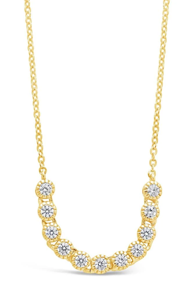 商品Sterling Forever|14K Gold Plated Sterling Silver Mini Bezel Cubic Zirconia Necklace,价格¥131,第1张图片