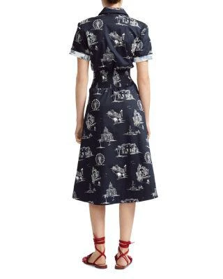 商品Maje|Romila Smocked Printed Midi Dress,价格¥1539,第2张图片详细描述