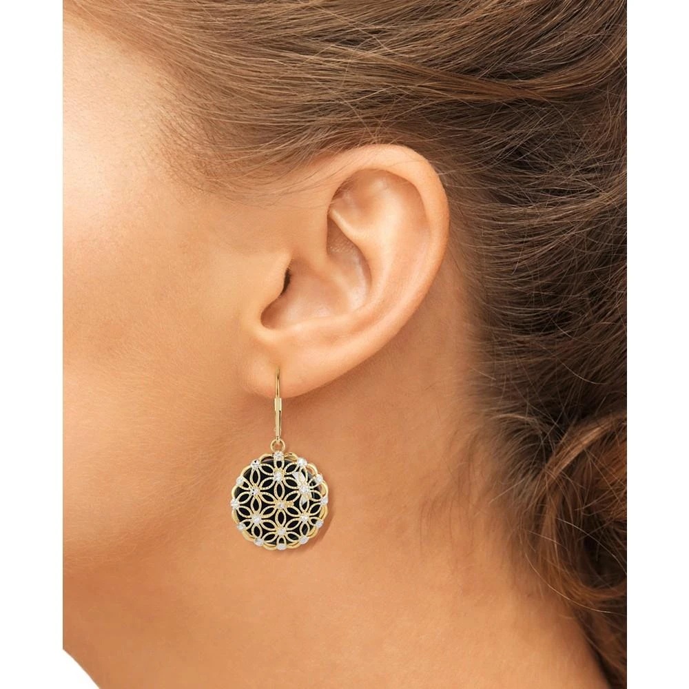 商品Macy's|Mother-of-Pearl Filigree Disc Drop Earrings in 14k Gold (Also in Onyx and Jade),价格¥4055,第2张图片详细描述