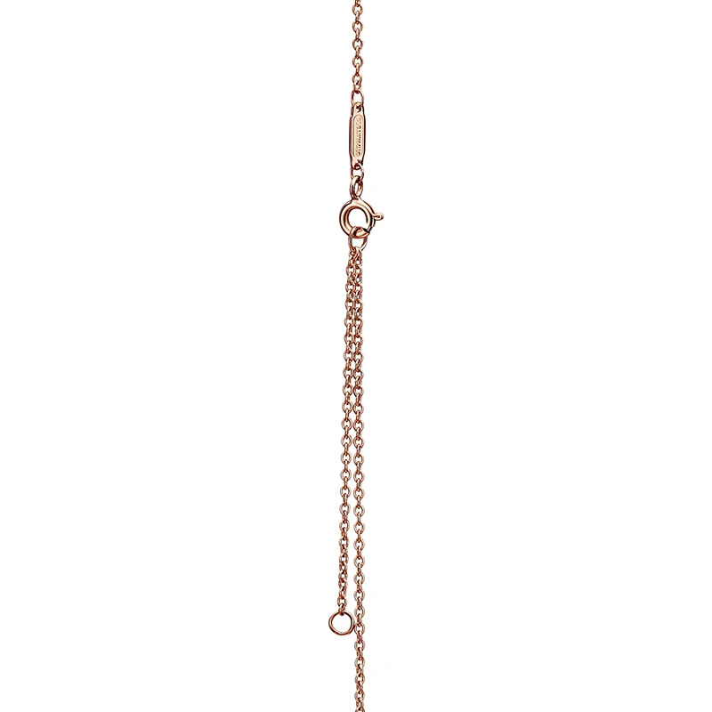   Tiffany & Co./蒂芙尼 22春夏新款 Knot系列 18K金 玫瑰金色 镶钻绳结吊坠项链69683231 商品
