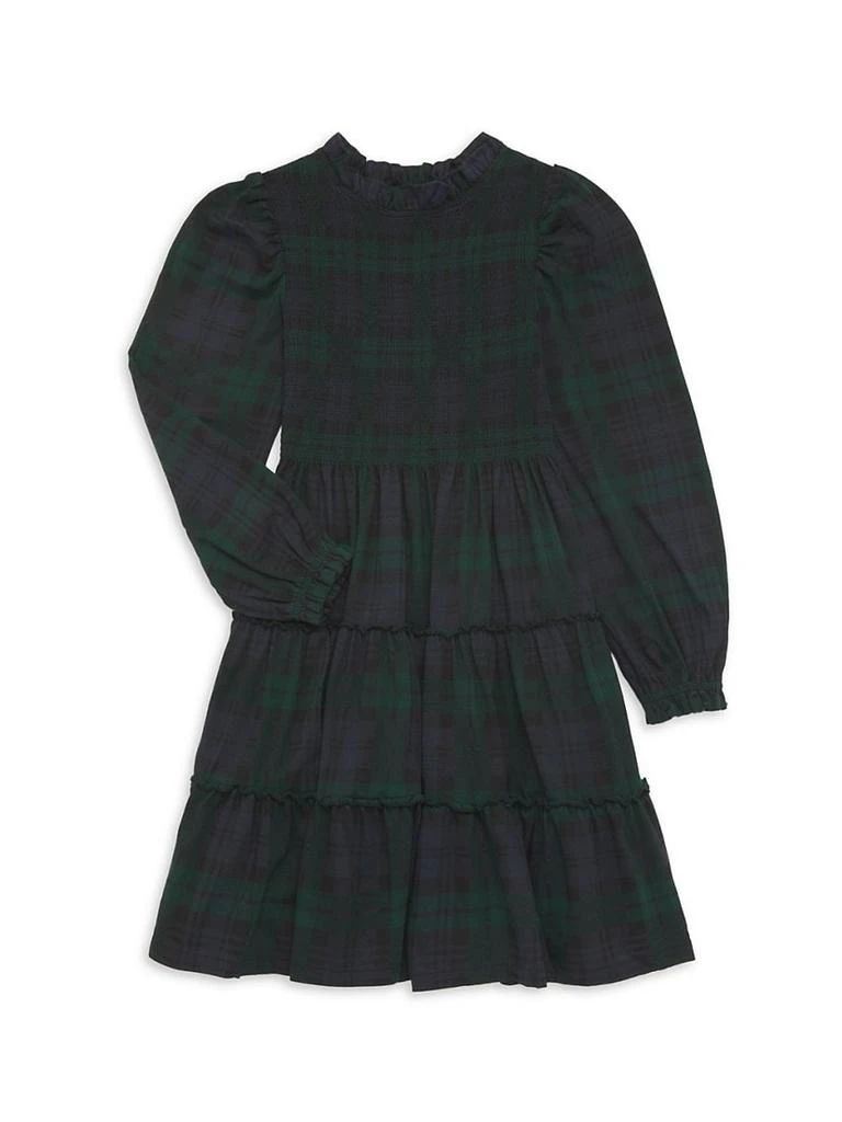 商品Ralph Lauren|Little Girl's &amp; Girl's Blackwatch Plaid Smocked Dress,价格¥301,第1张图片