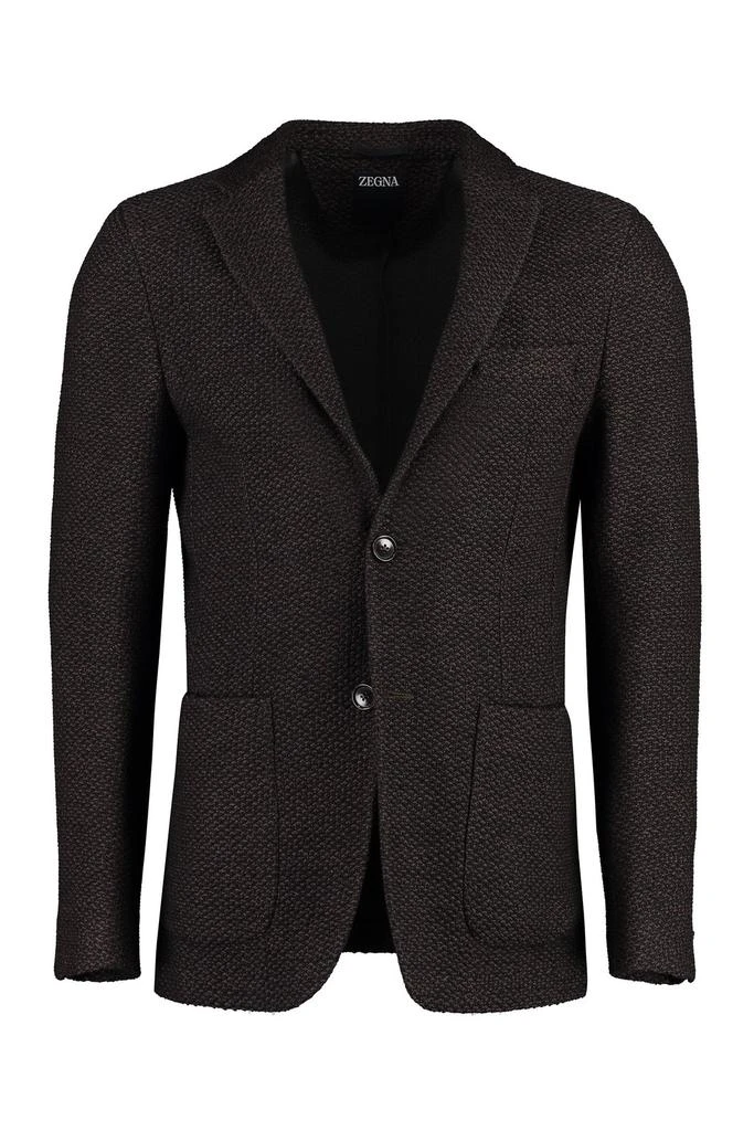 商品Zegna|Ermenegildo Zegna Back Slit Single-Breasted Jacket,价格¥5400,第1张图片