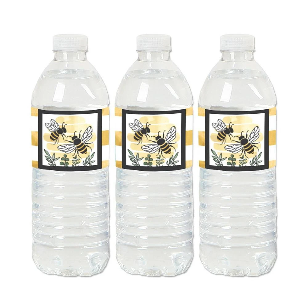 商品Big Dot of Happiness|Little Bumblebee Baby Shower & Birthday Party Water Bottle Sticker Labels 20 Ct,价格¥105,第1张图片