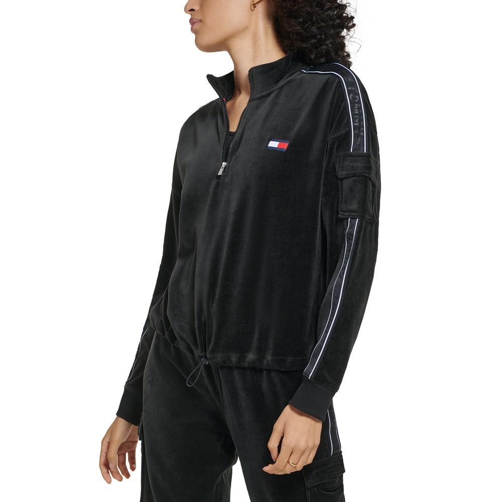 商品Tommy Hilfiger|Women's Velour Cropped Half-Zip Pullover,价格¥256,第6张图片详细描述