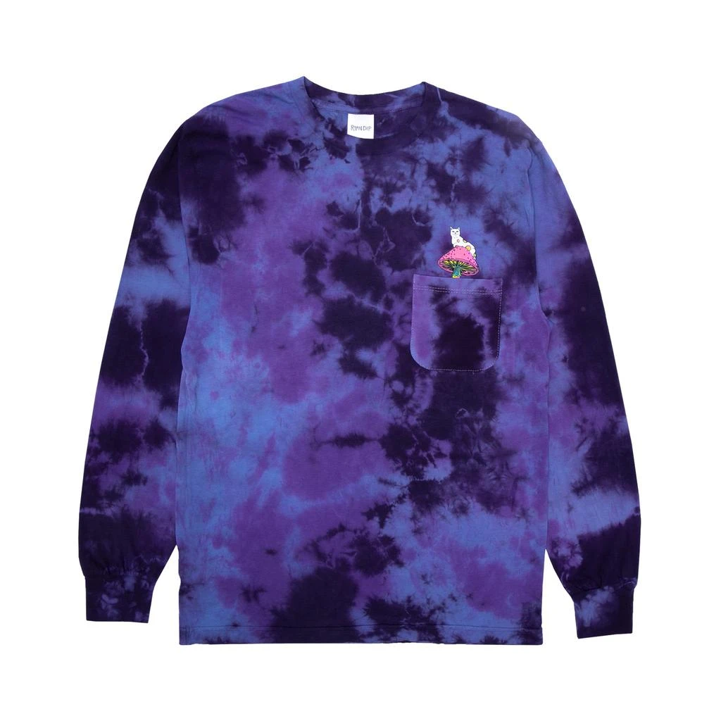 商品RIPNDIP|Psychedelic Nerm L/S (Blue/Purple Lightning Wash),价格¥196,第1张图片