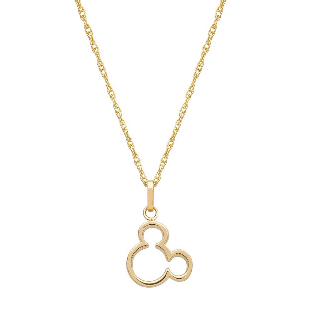 Children's Mickey Mouse Silhouette 15" Pendant Necklace in 14k Gold商品第1张图片规格展示
