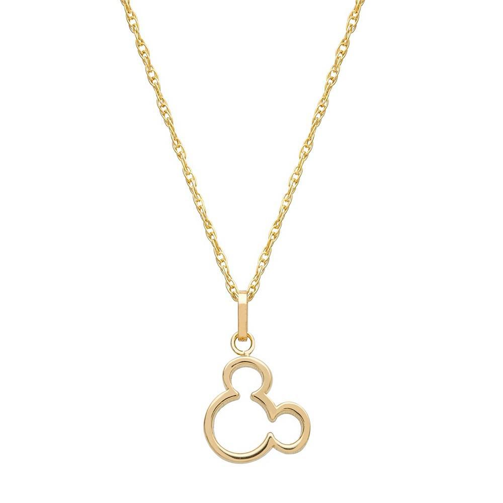 商品Disney|Children's Mickey Mouse Silhouette 15" Pendant Necklace in 14k Gold,价格¥784,第1张图片