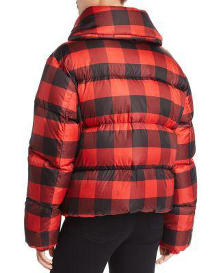 商品KENDALL & KYLIE|KENDALL and KYLIE Oversized Plaid Puffer Coat,价格¥449,第2张图片详细描述