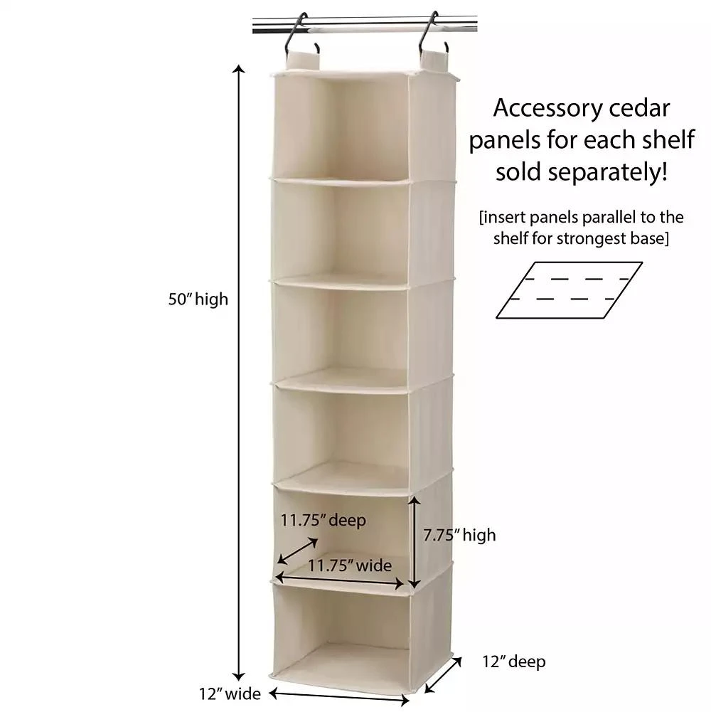 商品Household Essentials|Cedarline 6-Shelf Hanging Sweater Organizer,价格¥611,第2张图片详细描述