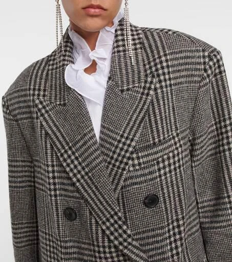 商品Isabel Marant|Checked double-breasted wool coat,价格¥4790,第4张图片详细描述