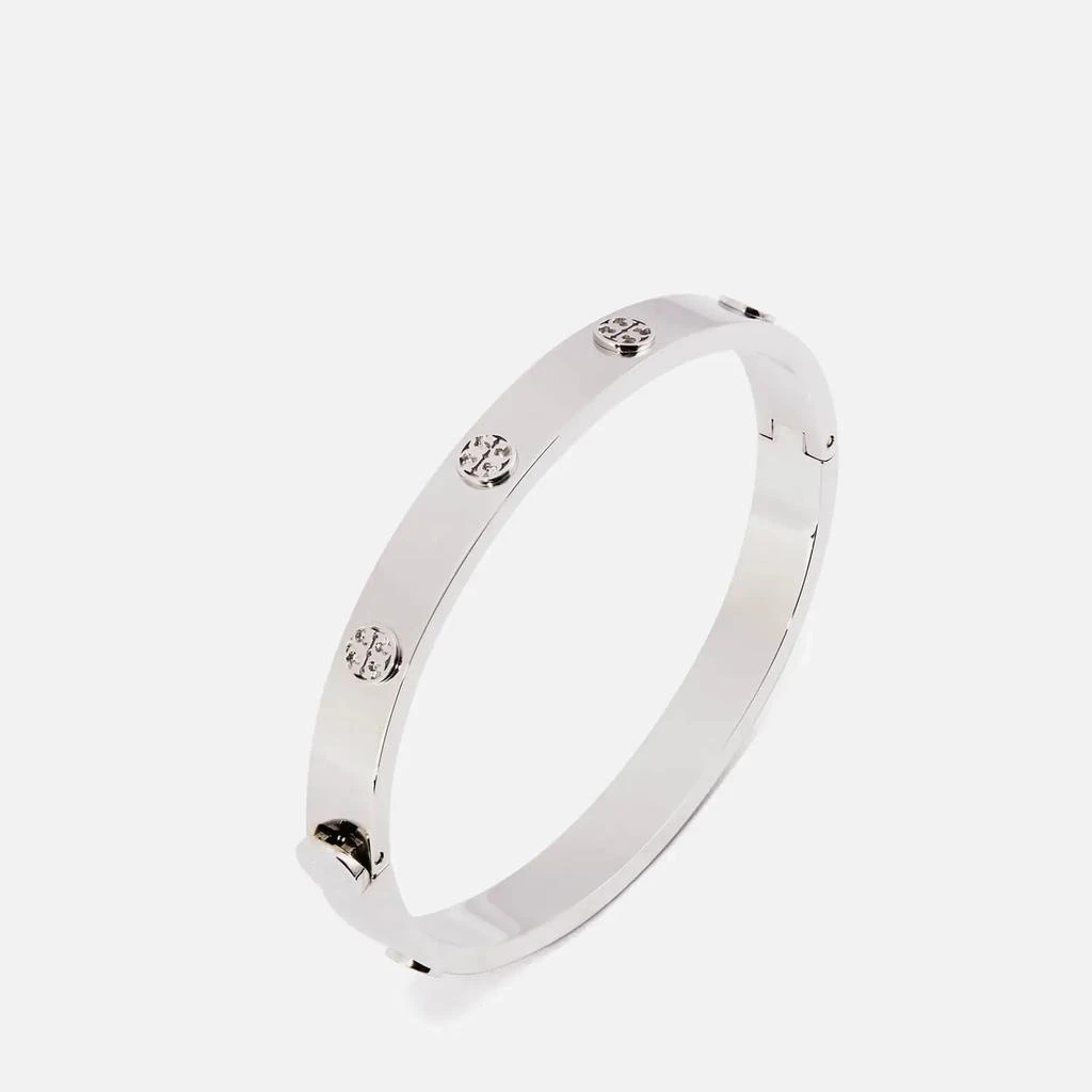 商品Tory Burch|Tory Burch Women's Miller Stud Hinge Bracelet - Tory Silver,价格¥1415,第2张图片详细描述