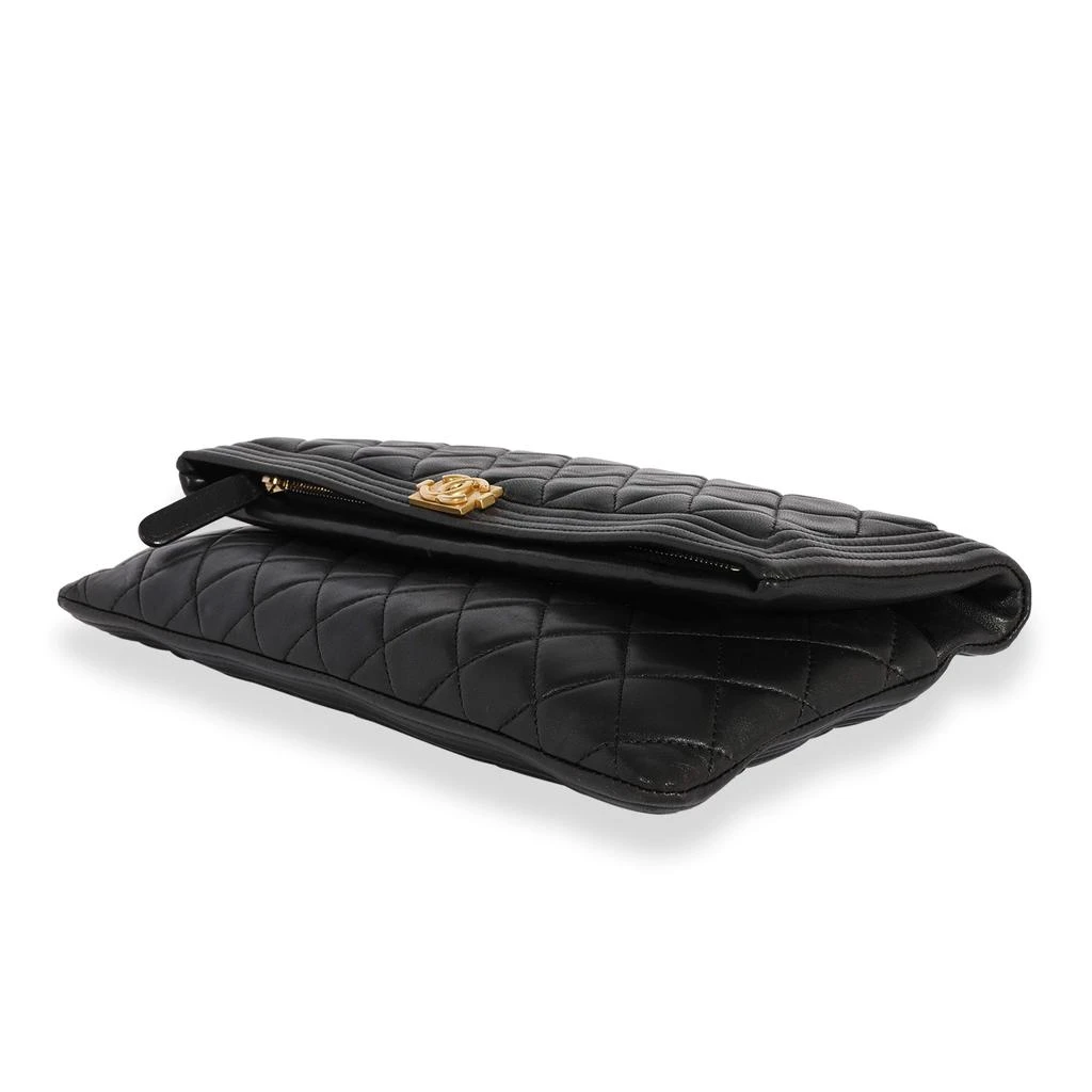 Chanel Black Quilted Lambskin Boy Fold-Over Clutch 商品