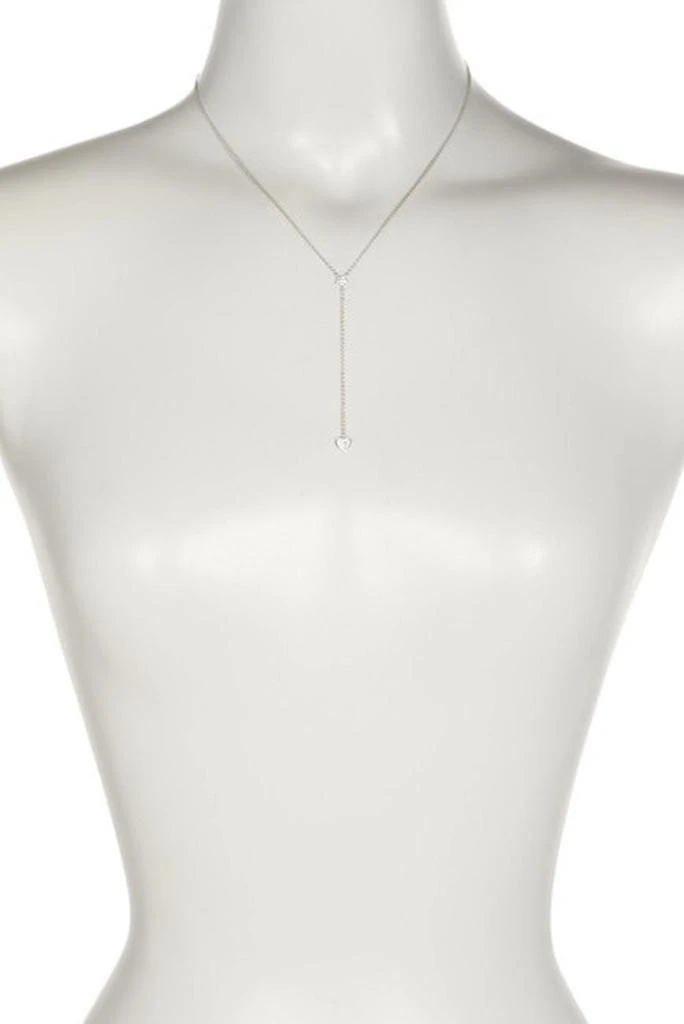 Adornia Adornia Crystal Heart and Star Drop Necklace silver 2