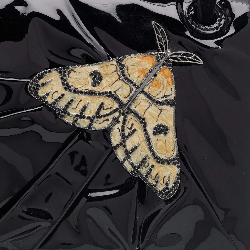 商品[二手商品] Valentino|Valentino Black Patent Leather Butterfly Embellished Shoulder Bag,价格¥2483,第5张图片详细描述