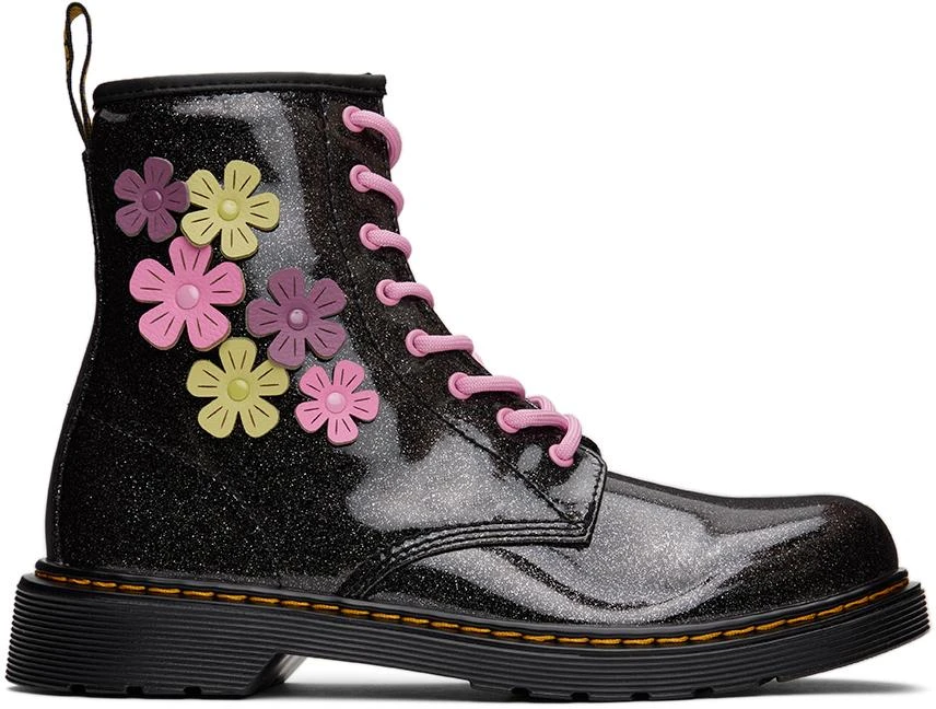 商品Dr. Martens|Kids Black 1460 Flower Appliqué Big Kids Boots,价格¥500,第1张图片
