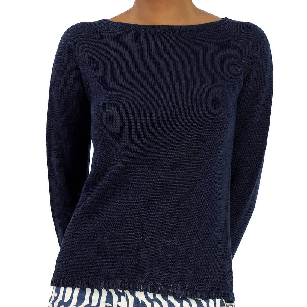 Max Mara Ladies Navy Giolino Linen Boatneck Sweater, Size X-Large商品第1张图片规格展示