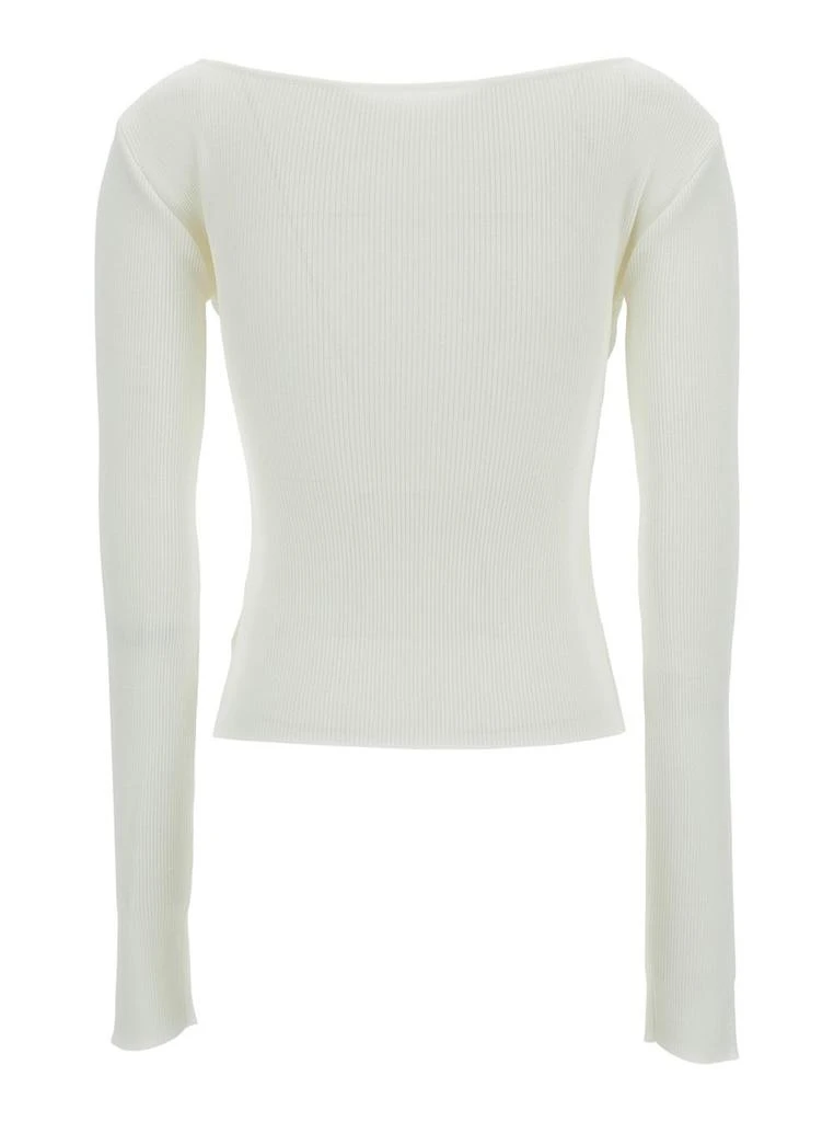 商品Low Classic|Low Classic Ribbed Boat Neck Top with Buttons,价格¥1872,第2张图片详细描述