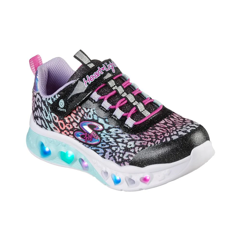 商品SKECHERS|Little Girls S-Lights- Flutter Heart - Loves Wild Stay-Put Closure Light-Up Casual Sneakers from Finish Line,价格¥225,第1张图片