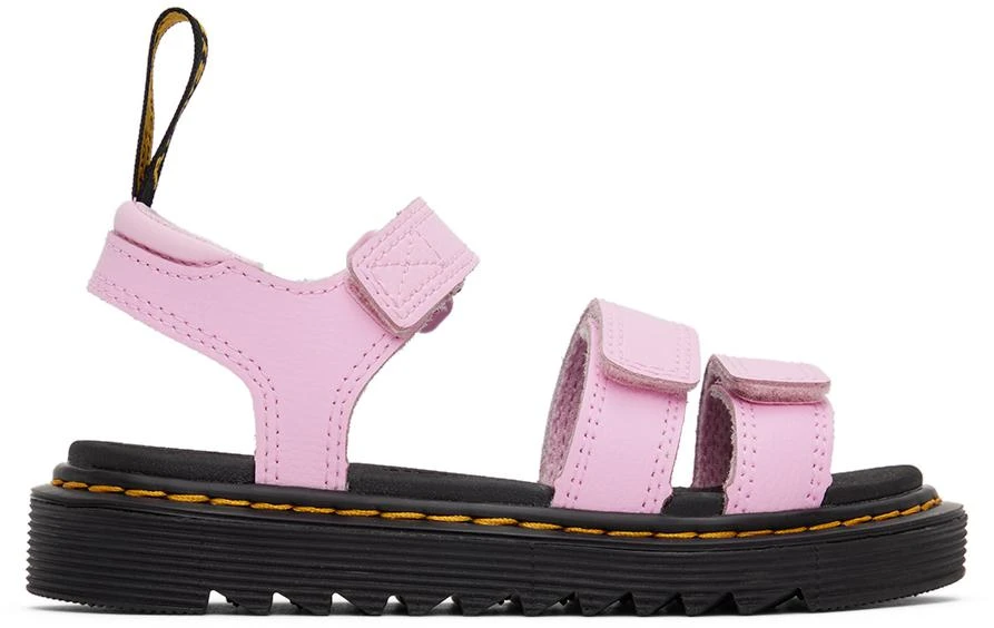 商品Dr. Martens|Kids Pink Klaire Athena Leather Big Kids Sandals,价格¥701,第1张图片