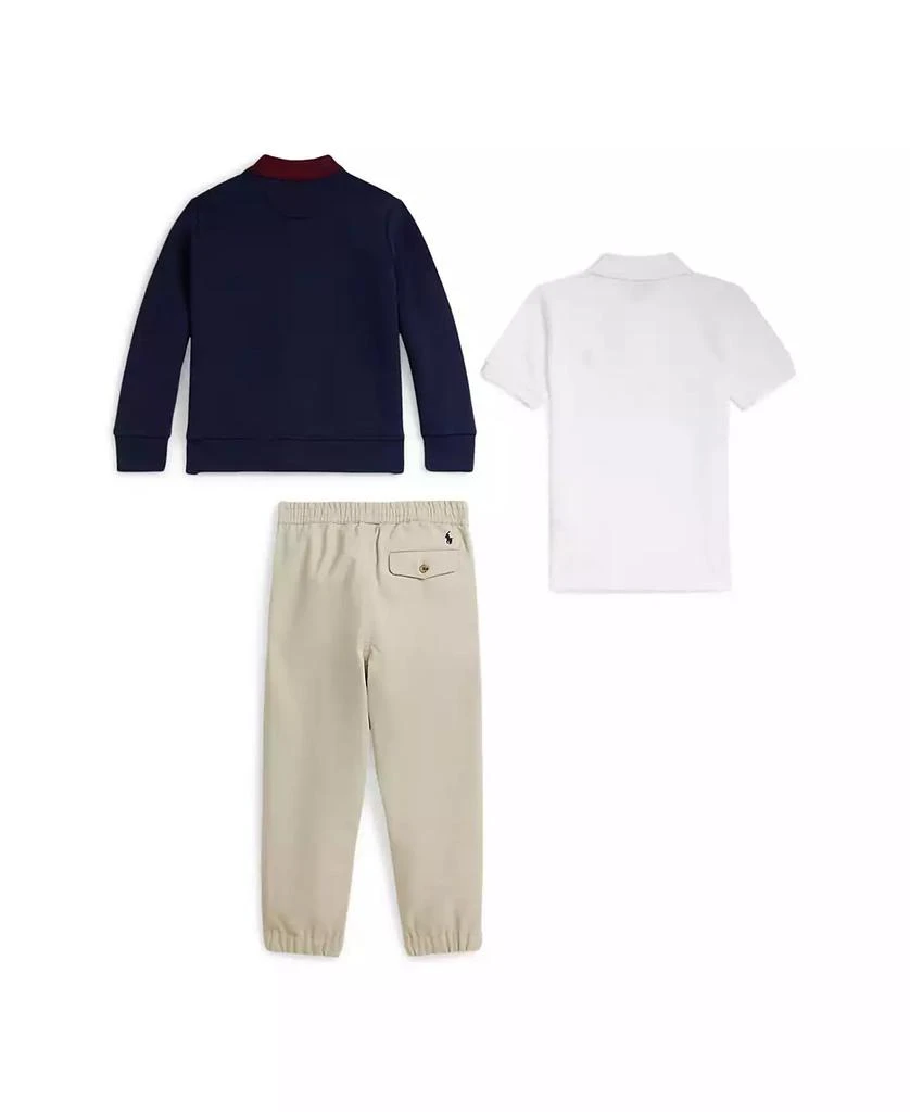 商品Ralph Lauren|Toddler and Little Boys 3-Piece Polo Shirt, Cardigan and Chino Pants Set,价格¥726,第2张图片详细描述
