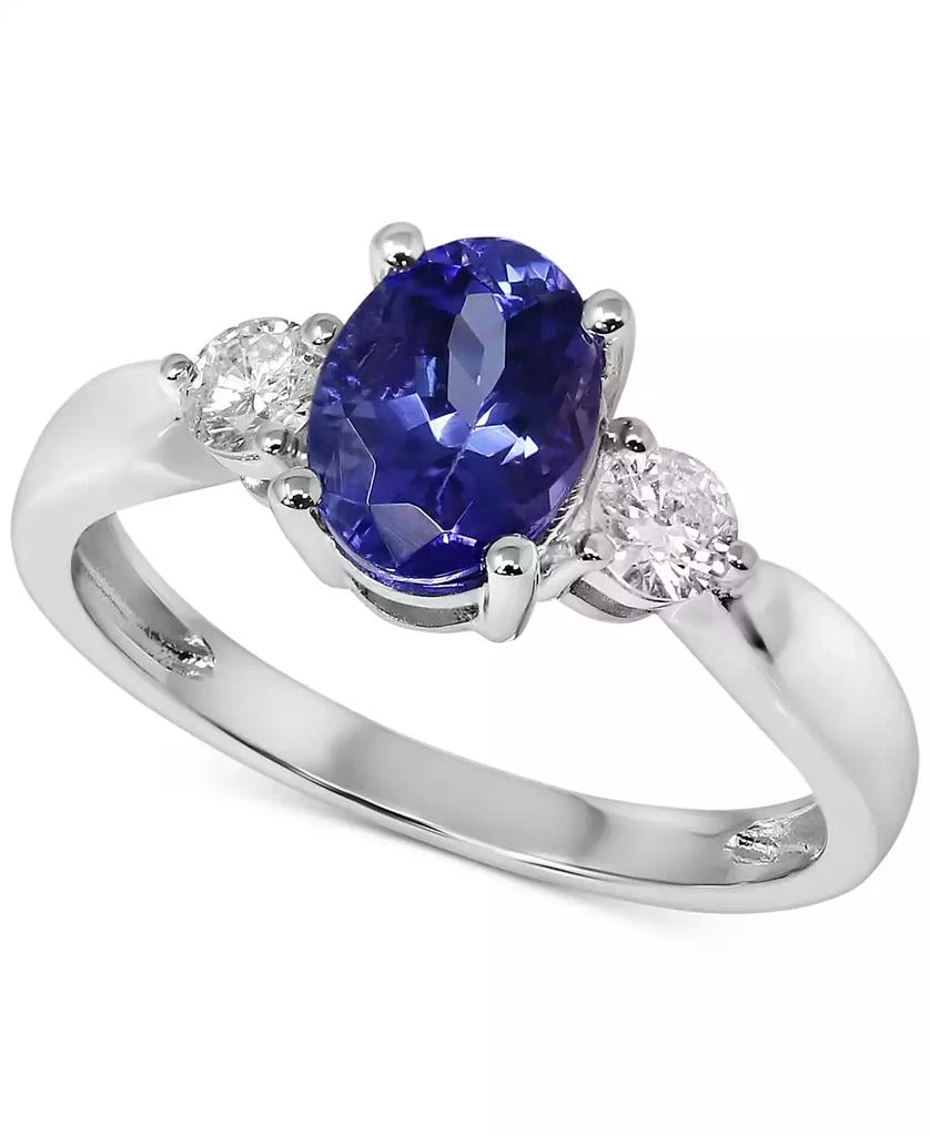 商品Macy's|Tanzanite (1-1/2 ct. t.w.) & Diamond (1/4 ct. t.w.) Ring in 14k White Gold,价格¥6764,第1张图片