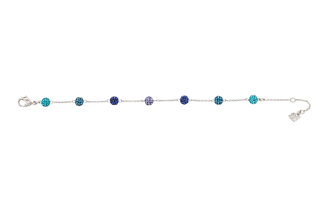 商品[国内直发] Swarovski|施华洛世奇 Blow系列蓝色系渐变圆珠 镀铑 手链 女款 银色,价格¥585,第1张图片