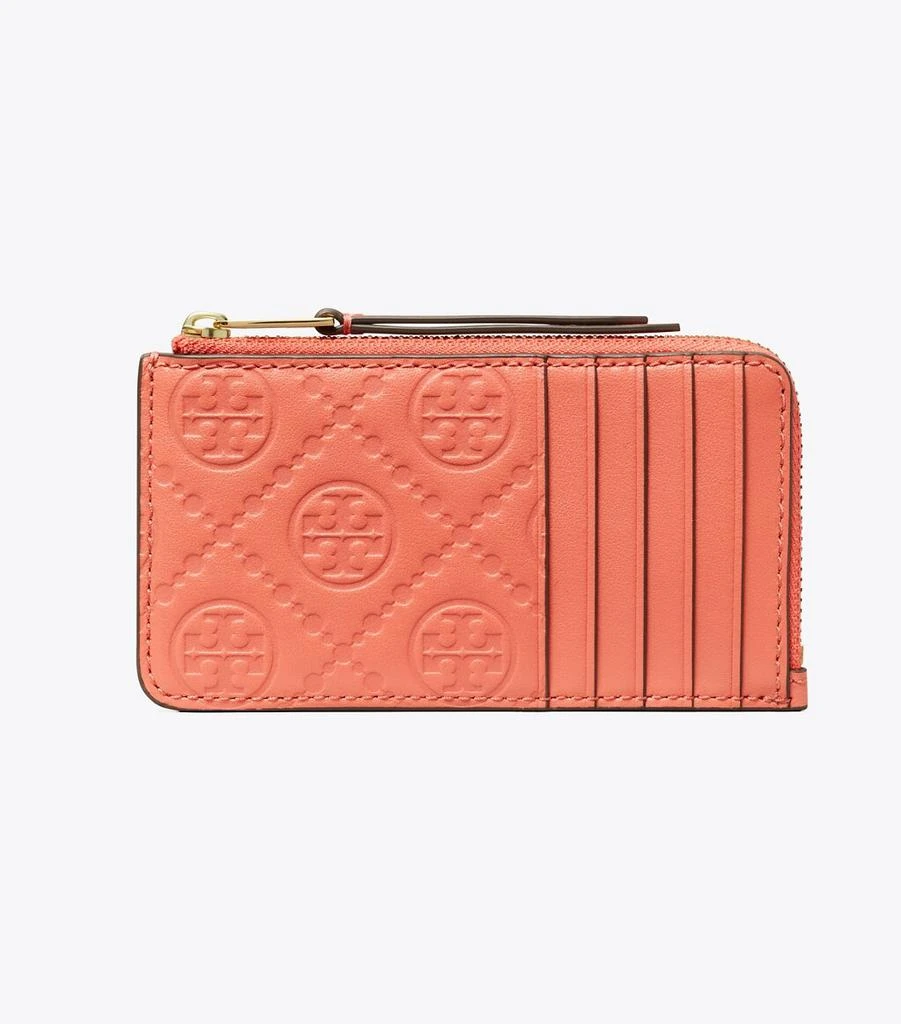 商品Tory Burch|T Monogram Leather Zip Card Case,价格¥1225,第2张图片详细描述