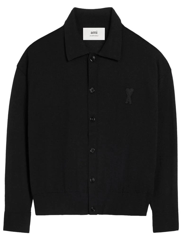 商品AMI|Black Wool Cardigan,价格¥3149,第1张图片