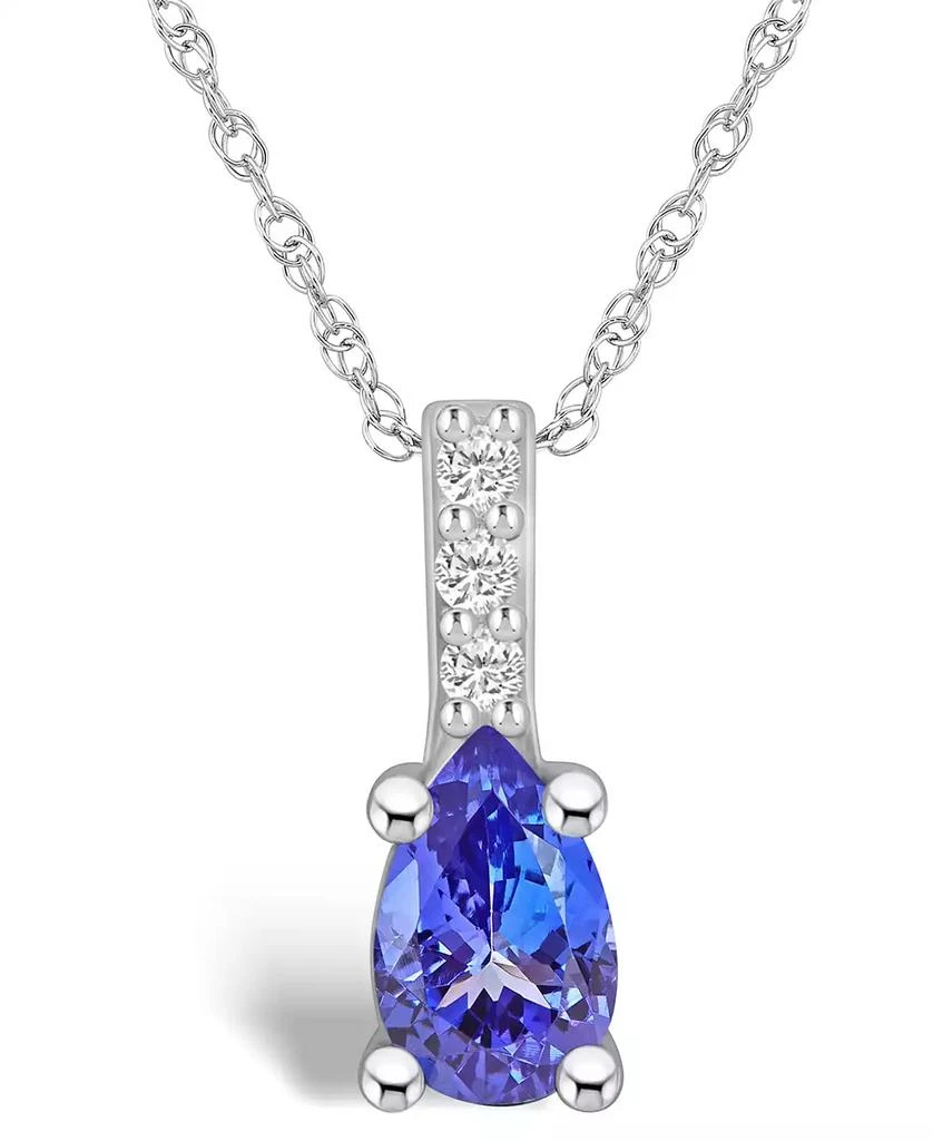 商品Macy's|Tanzanite (7/8 Ct. t.w.) and Diamond Accent Pendant Necklace,价格¥8036,第1张图片