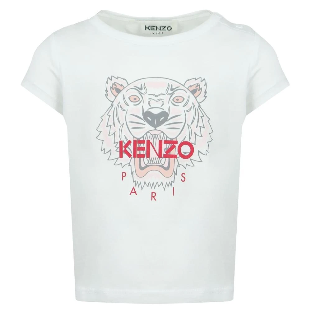 商品Kenzo|Baby Tiger Print White T Shirt,价格¥175,第1张图片