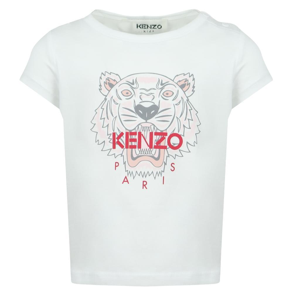 商品Kenzo|Baby Tiger Print White T Shirt,价格¥165,第1张图片