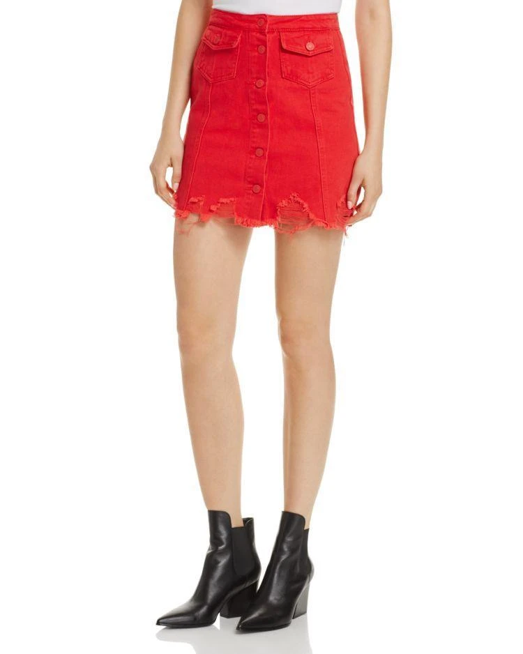 商品Sunset & Spring|Sunset & Spring A-Line Distressed Denim Skirt - 100% Exclusive ,价格¥151,第1张图片