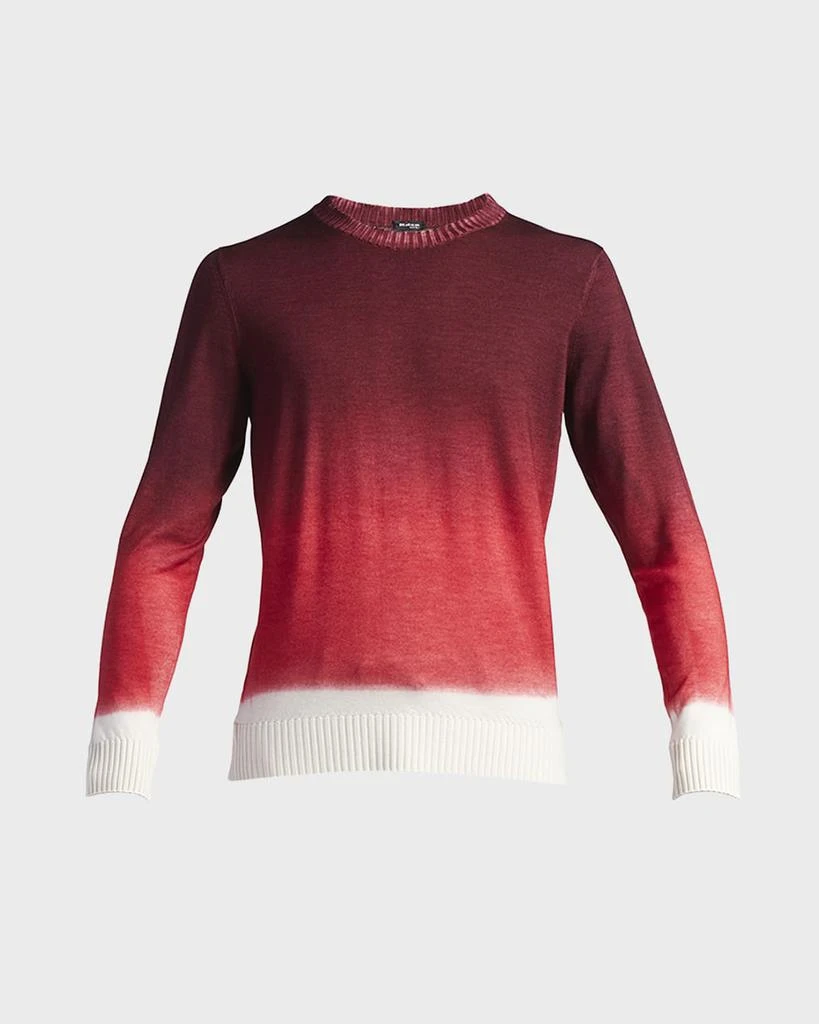 商品Kiton|Men's Cashmere-Silk Ombré Crewneck Sweater,价格¥8371,第2张图片详细描述