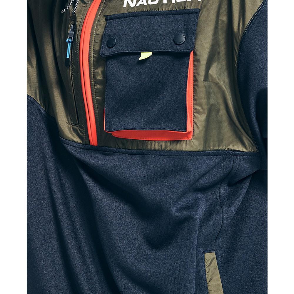 商品Nautica|Men's Sustainably Crafted Mixed Media Quarter-Zip Pullover,价格¥659,第5张图片详细描述