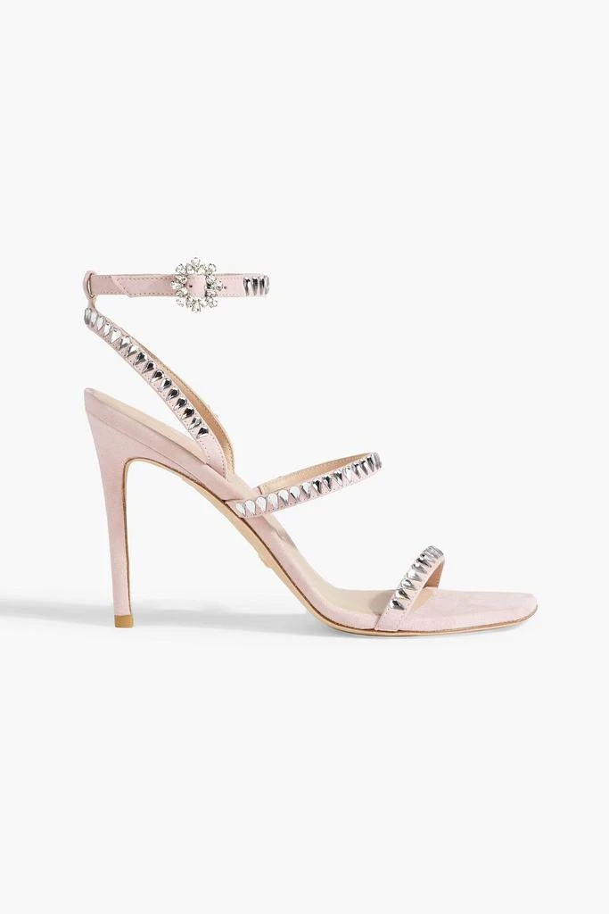 商品Stuart Weitzman|Gem Cut 100 crystal-embellished suede sandals,价格¥1691,第1张图片