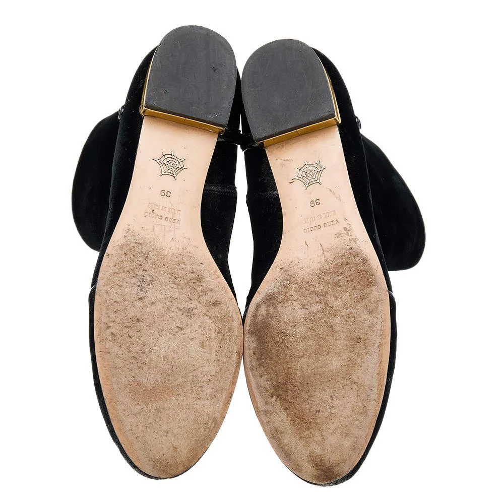 Charlotte Olympia Black Velvet Cat Embroidered Ankle Boots Size 39 商品