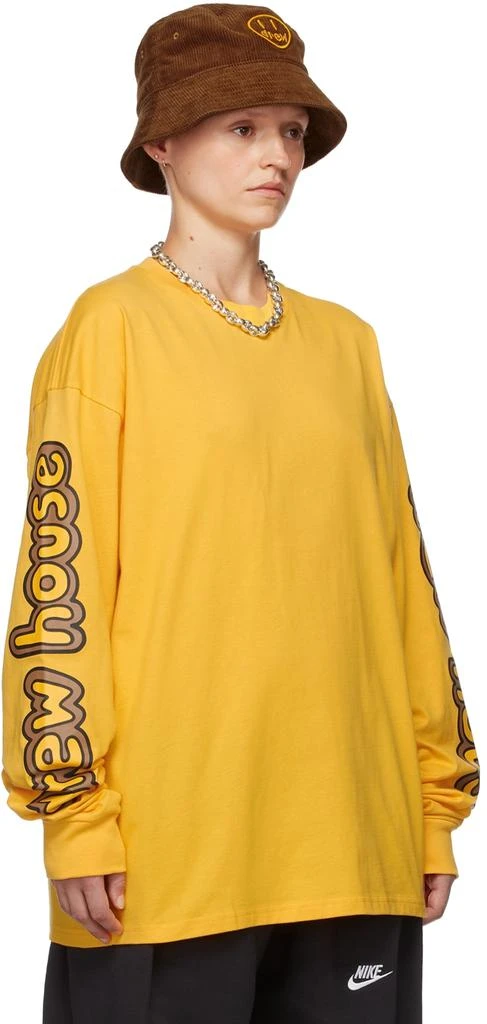 商品Drew House|SSENSE Exclusive Yellow Cartoon Font Long Sleeve T-Shirt,价格¥406,第2张图片详细描述