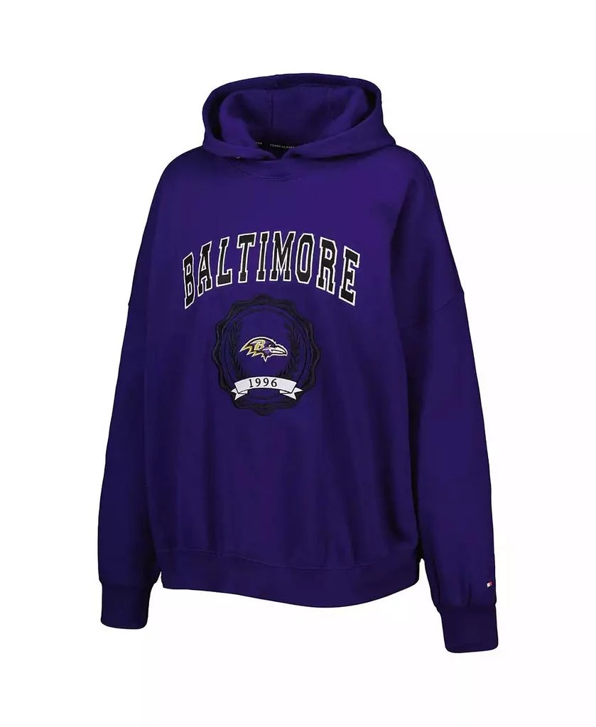 商品Tommy Hilfiger|Women's Purple Baltimore Ravens Becca Drop Shoulder Pullover Hoodie,价格¥501,第2张图片详细描述