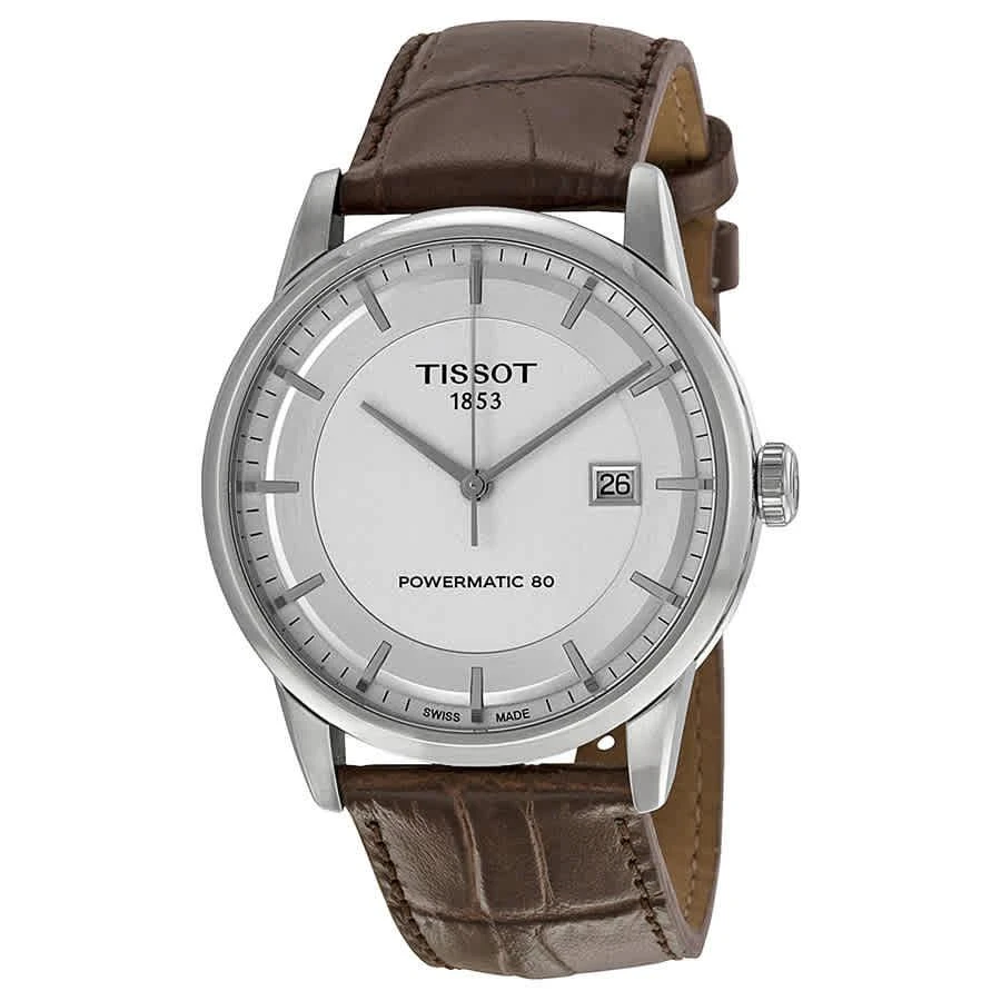 商品Tissot|男款 天梭 豪致系列 机械表 41mm 银盘 真皮表带 T0864071603100,价格¥1841,第1张图片