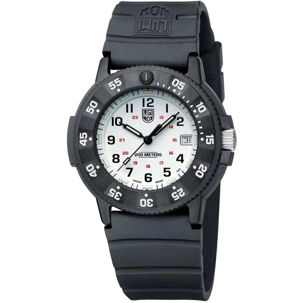 商品Luminox|Luminox Men's Watch - Navy SEAL White Dial Black Silicone Strap | XS.3007.EVO.S,价格¥1204,第1张图片