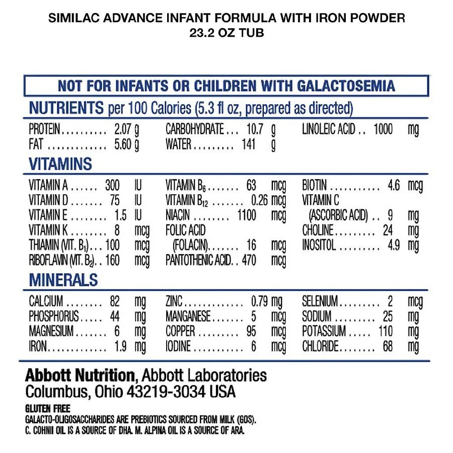 商品Similac|Similac Complete Nutrition 婴儿配方奶粉1段 658g,价格¥245,第3张图片详细描述