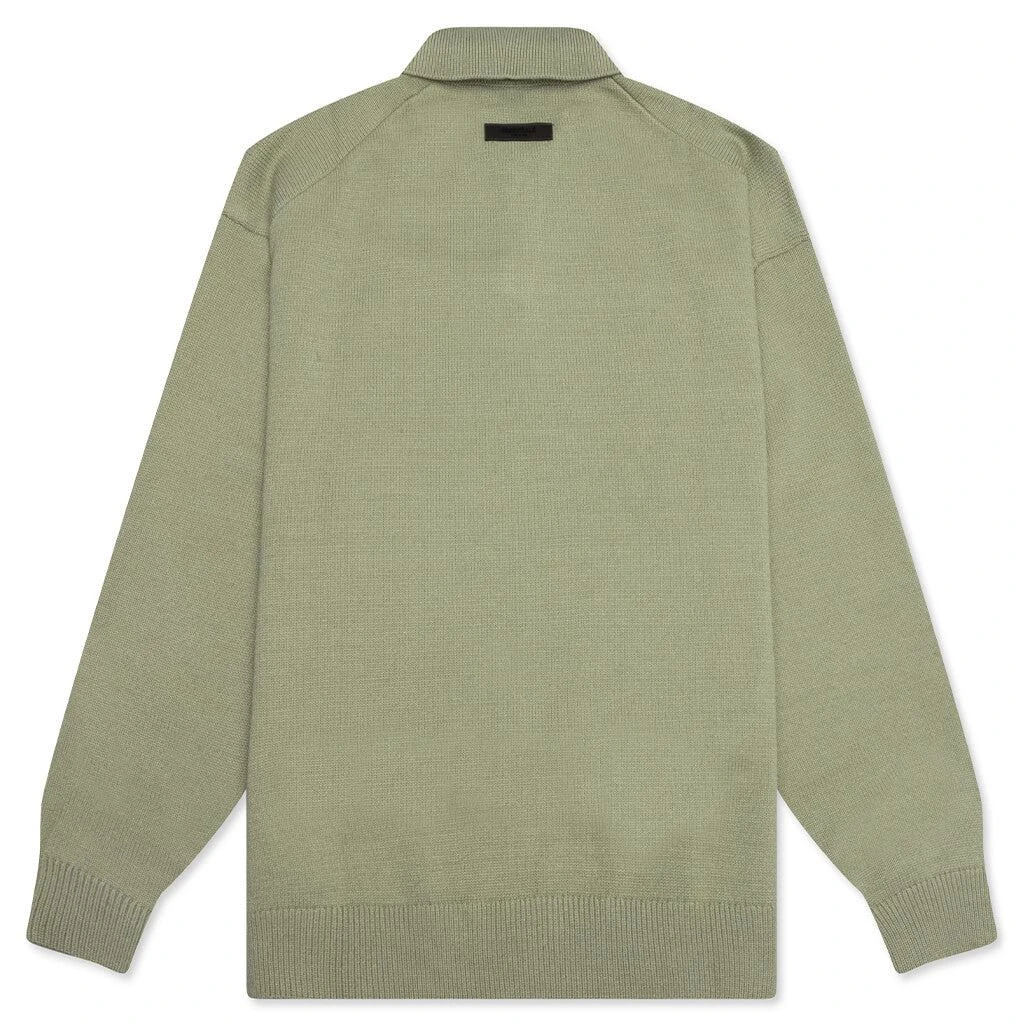 商品Essentials|Fear of God Essentials Knit L/S Polo - Seafoam,价格¥489,第2张图片详细描述