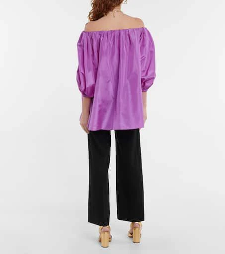 商品Valentino|Silk taffeta off-shoulder top,价格¥10904,第3张图片详细描述