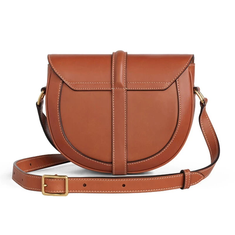 CELINE/赛琳 经典款 女士BESACE 16系列 小号天然牛皮焦糖色单肩斜挎翻盖包 商品